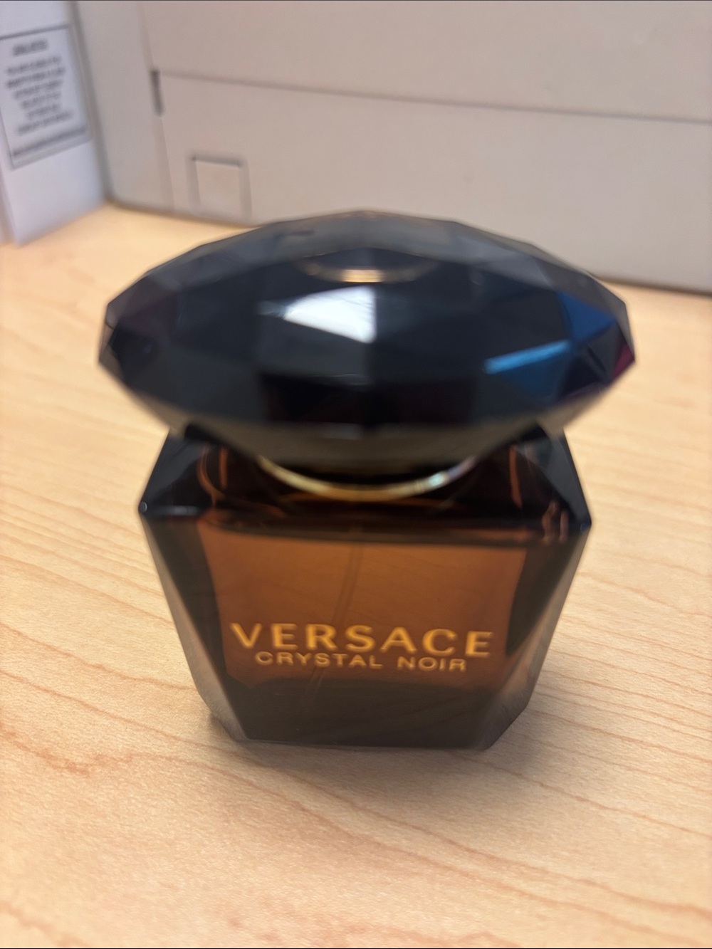 Versace Crystal Noir Amber and Black Faceted Bottle 1oz, used once or twice